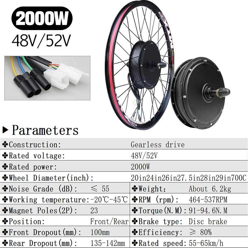 72V 5000W Ebike Kit with S966  - огляд і ціна 72V 5000W Hub Motor Kit